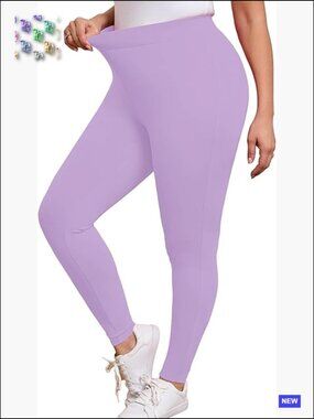 High Waisted Tummy Control Leggings Plus Size Yoga Pants Soft Stretch Workout